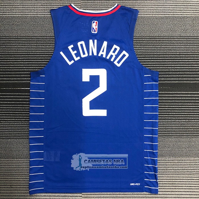Camiseta Los Angeles Clippers Kawhi Leonard NO 2 Icon 2020-21 Autentico Azul